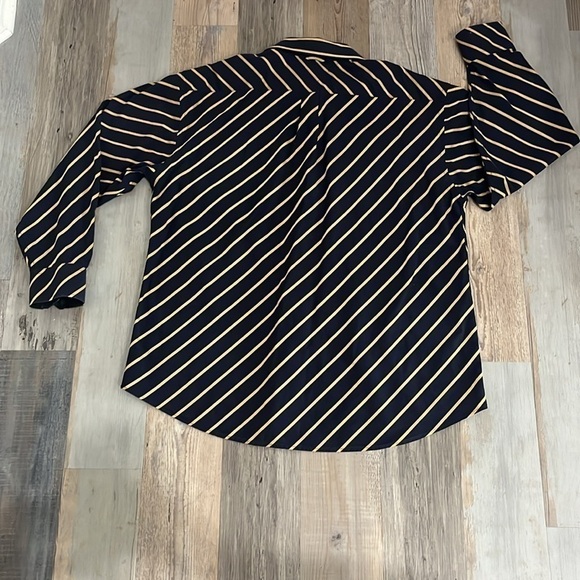 Tommy Hilfiger Mens 2xl Navy Blue Plaid Long Sleeve Business Button Down Shirt - Picture 7 of 8